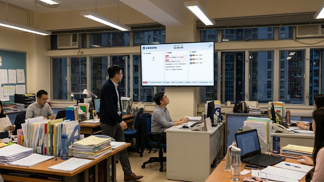 InfoBoard 真實安裝於香港學校教員室